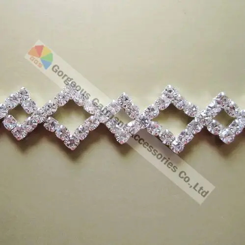 Цепочка с двойным кристаллом 1 ярд 20 мм|rhinestone trim|czech rhinestonetrim crystal |