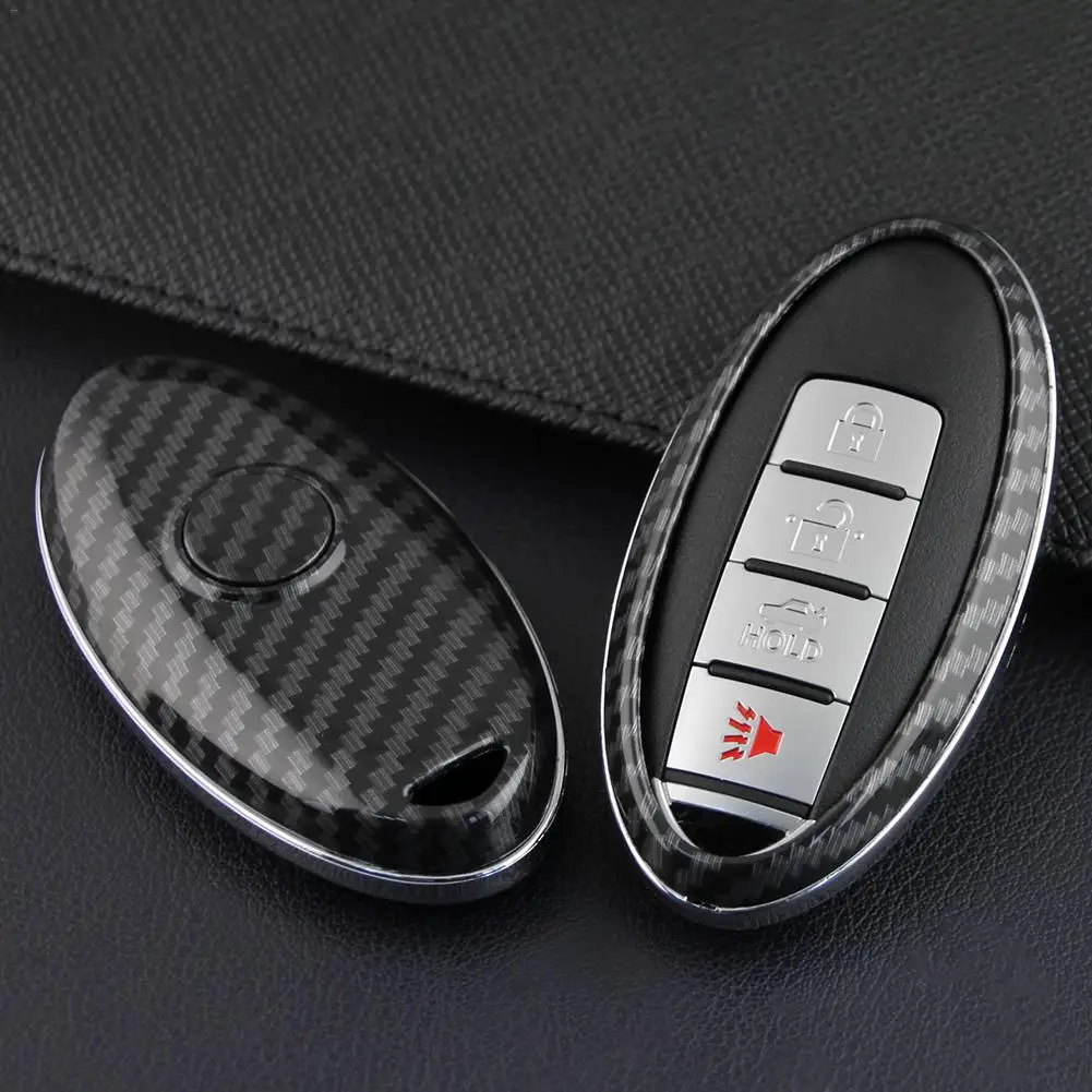 

For Nissan Infiniti Carbon Fiber Car Key Fob Case Chain Cover X-Trail Qashqai Rogue Sport Murano Altima Teana Sylphy Q50 QX50