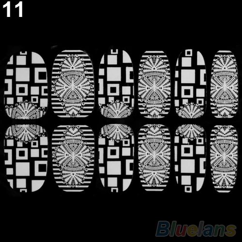 15 листов Новый 3D Кружева Кристалл ногтей Книги по искусству советы Стикеры