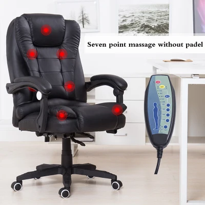 Seven point massage Офисное кресло Boss PU кожаное вращающееся массажное кресло с подножкой для ног домашнее кресло эргономичное компьютерное кресло - Цвет: Seven point massage