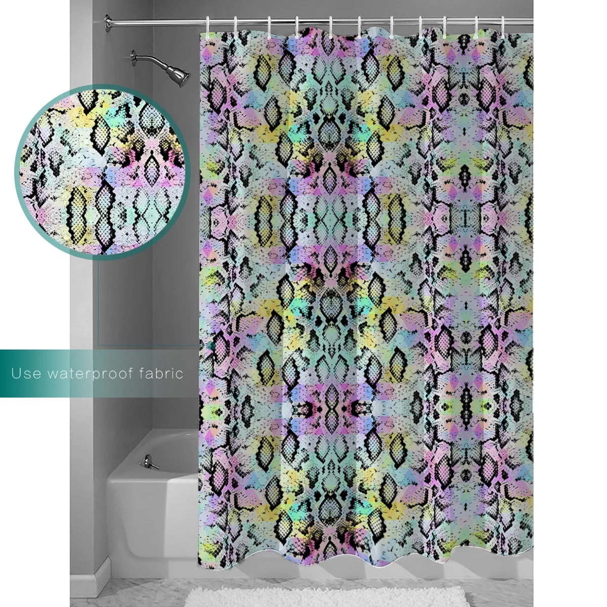 Змеиный узор стильный дизайн цветная ткань занавески для душа аксессуары ванной