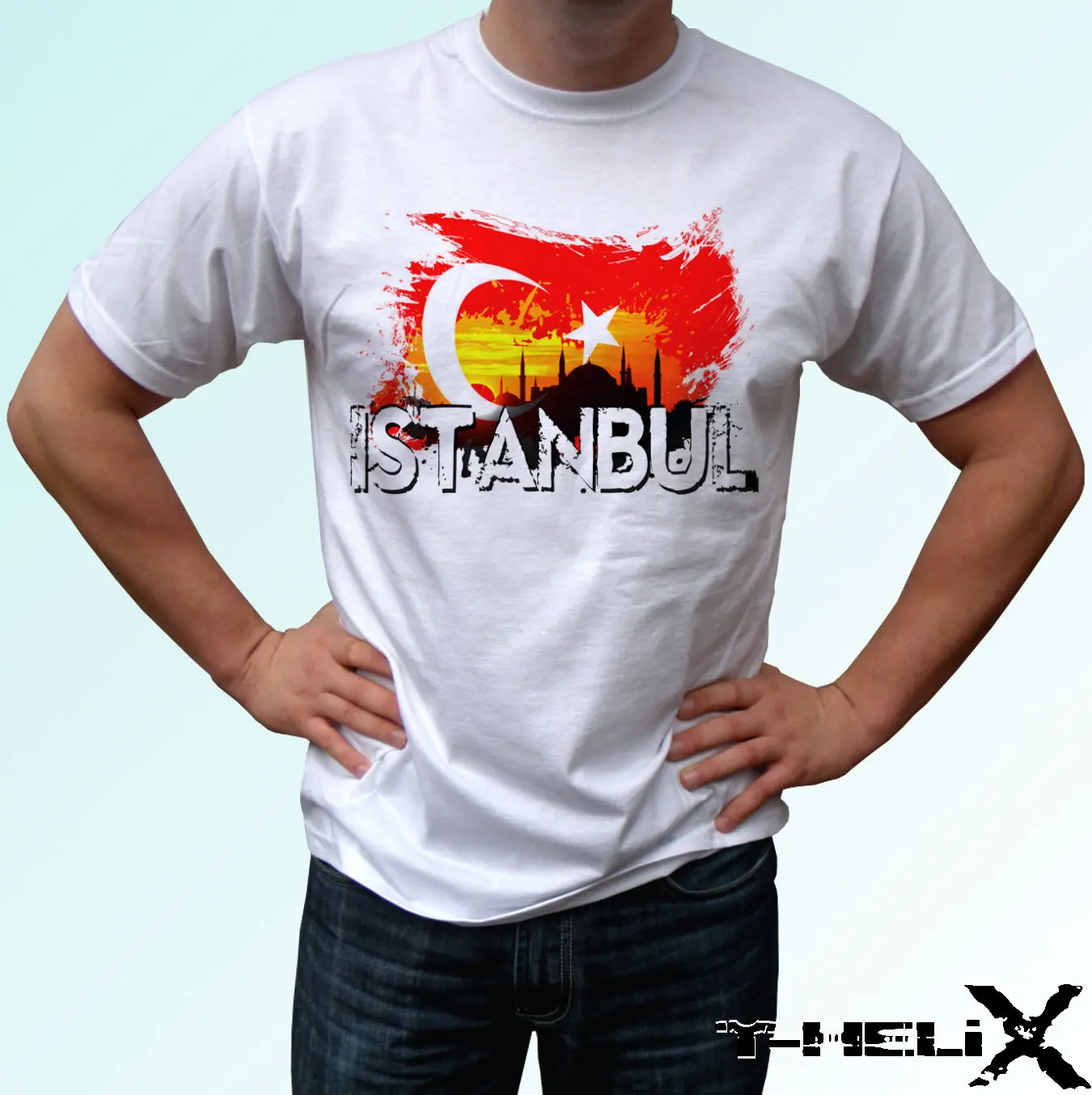 Istanbul - white t shirt top Turkey flag design mens womens kids &amp baby Harajuku Fashion Classic Unique free shipping | Мужская