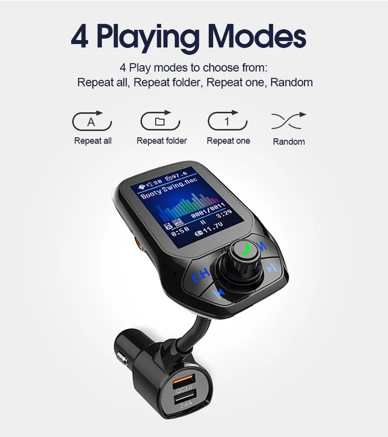 JaJaBor fm-передатчик модулятор Bluetooth автомобильный комплект громкой связи AUX аудио беспроводной стерео A2DP автомобильный mp3-плеер Быстрая зарядка QC3.0