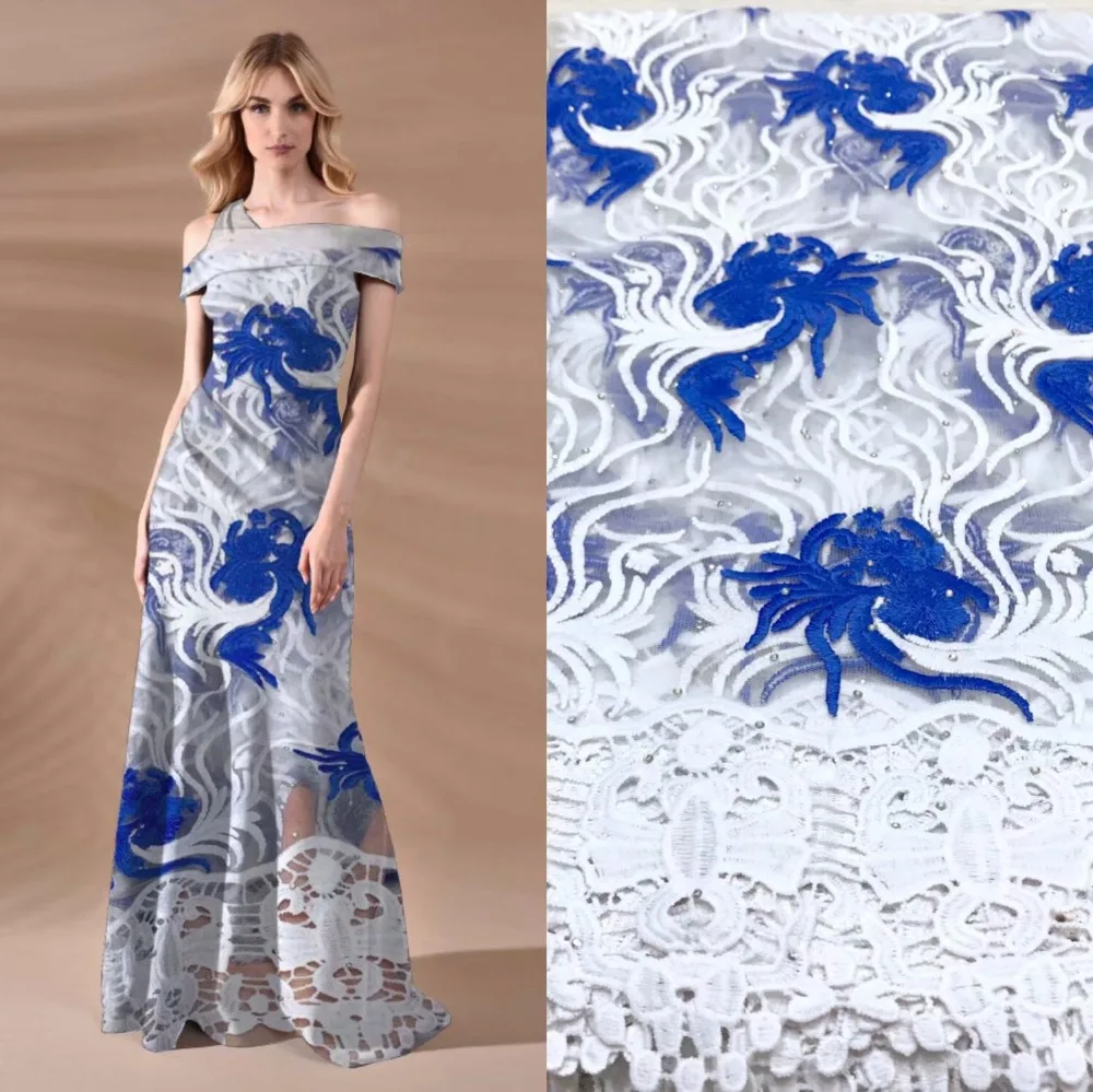 Белый Африканский шнур кружевная ткань Африканская швейцарская вуаль кружево