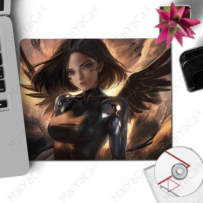 No LockEdge 18x22cm Maiyaca мой любимый Alita боевой Ангел прочный резиновый коврик для мыши Прочный резиновый коврик для мыши коврик - Цвет: No LockEdge 18x22cm