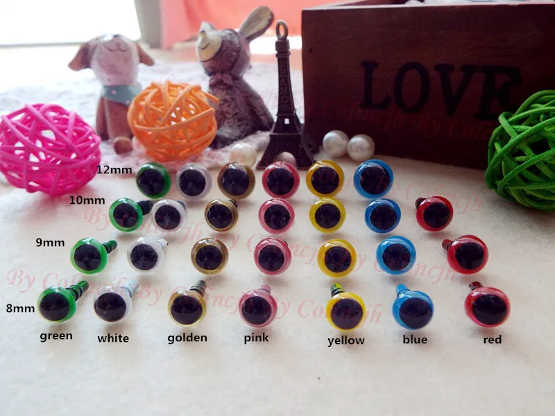 8 мм Красочные Безопасность глаза для куклы амигуруми 50 пар/лот приходят с