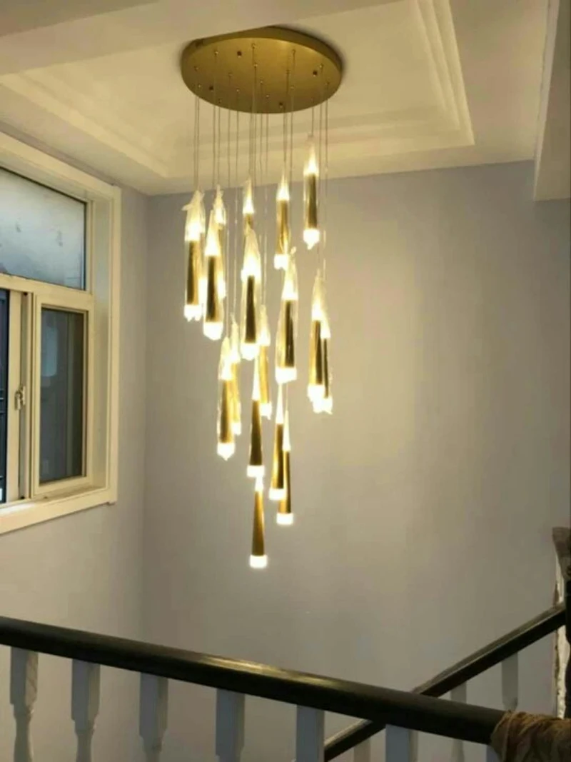 Modern Pendant Lights for Staircase Suspended Luminaire Stairway Lighting Fixture Hanging Lamps Indoor Chandelier DIY