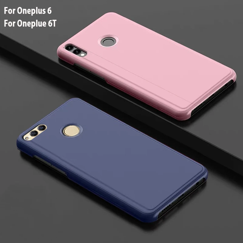 YonLinTan флип умный зеркальный чехол для телефона OnePlus 6 one plus t OnePlus6 Жесткий кожаный