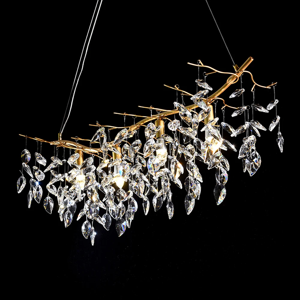 Роскошная золотая хрустальная люстра светильник для украшения дома Хрустальная