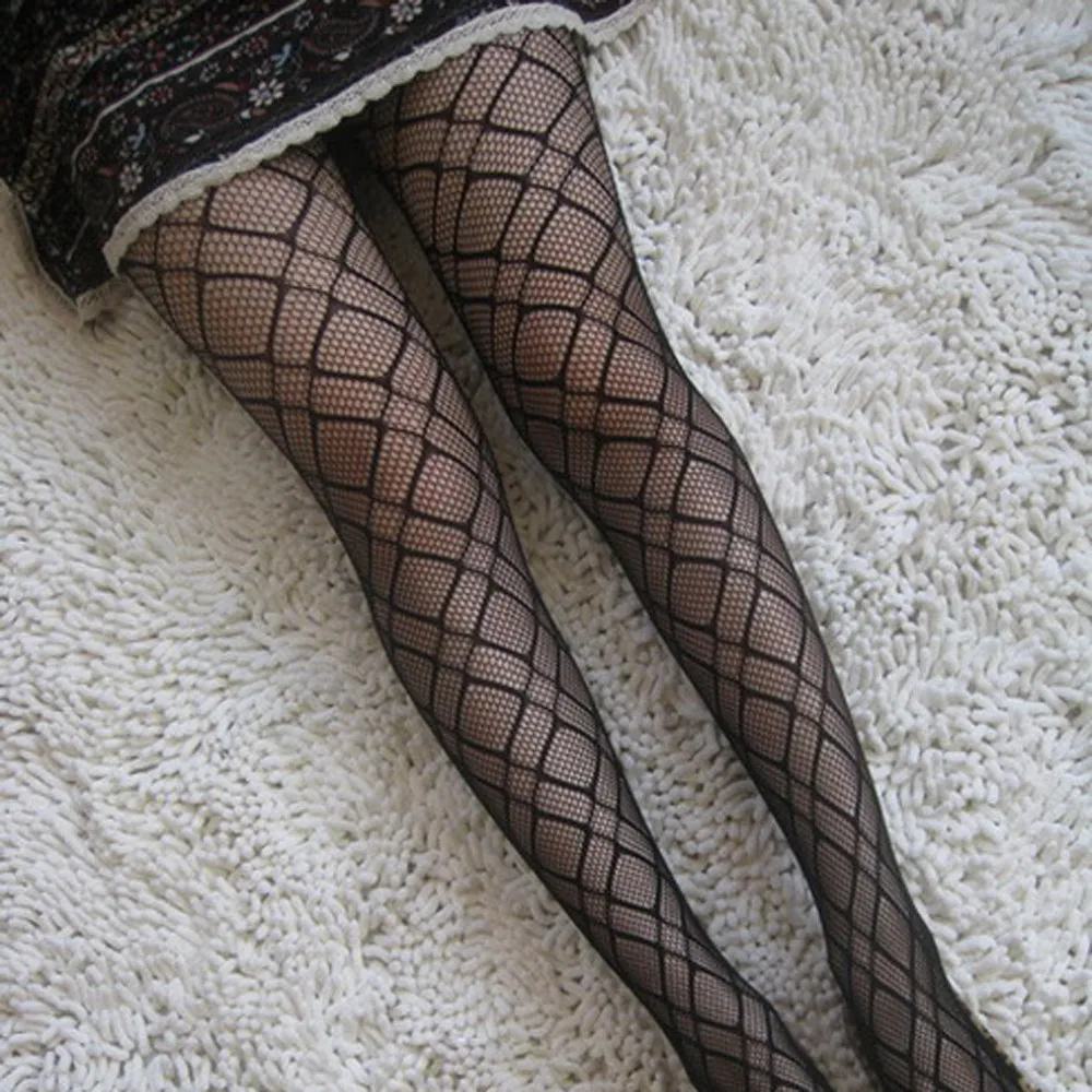 Женские сетчатые колготки черные Колготки с рисунком вечерние чулки Клубные