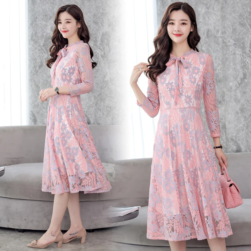 Платье большого размера 2XL модное женское элегантное милое кружевное вечернее