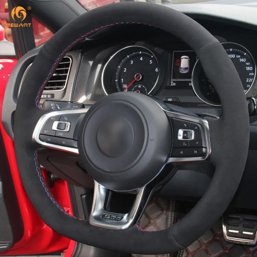 Чехол рулевого колеса автомобиля MEWANT для Volkswagen VW Golf 7 GTI R MK7 Polo Scirocco 2015 2016|car steering wheel