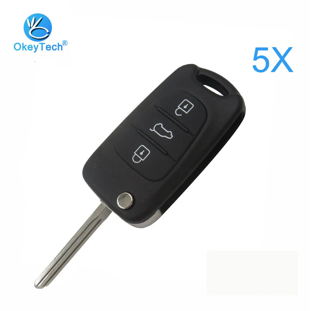 Складной чехол для автомобильного ключа OkeyTech 5 шт./лот с 3 кнопками | Автомобили и