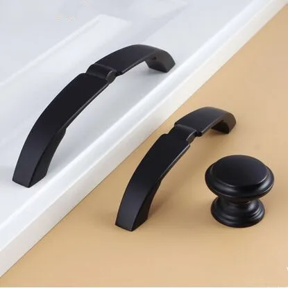 

128mm modern fashion black furniture handles black kitchen cabinet wardrobe door pull handle 5" dresser cupboard handle pull