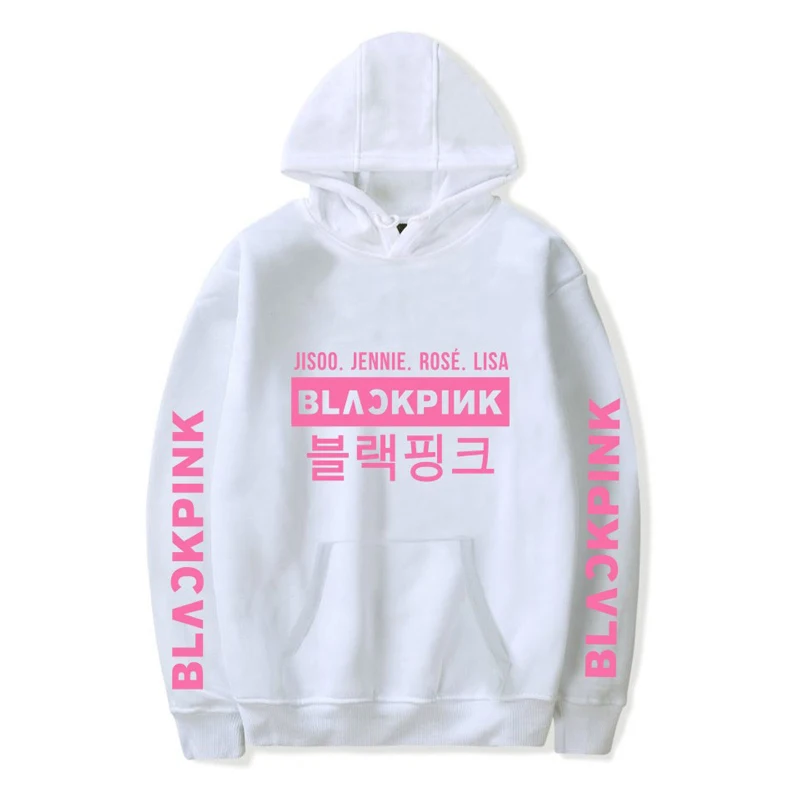 Luckfidayf Blackpink kpop толстовки с надписью Женская толстовка из хлопка с длинным рукавом черный розовый kpop повседневная одежда 4xl
