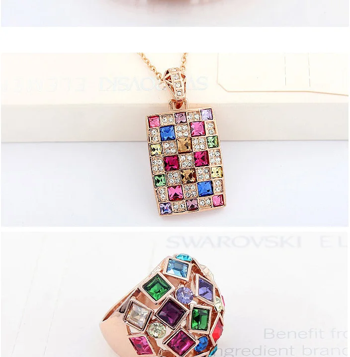 Роскошные Кристаллы от Swarovski свадебные комплекты ювелирных изделий свадебное украшенное ожерелье наборы Дубай золотого цвета Ювелирные наборы Рождественский подарок