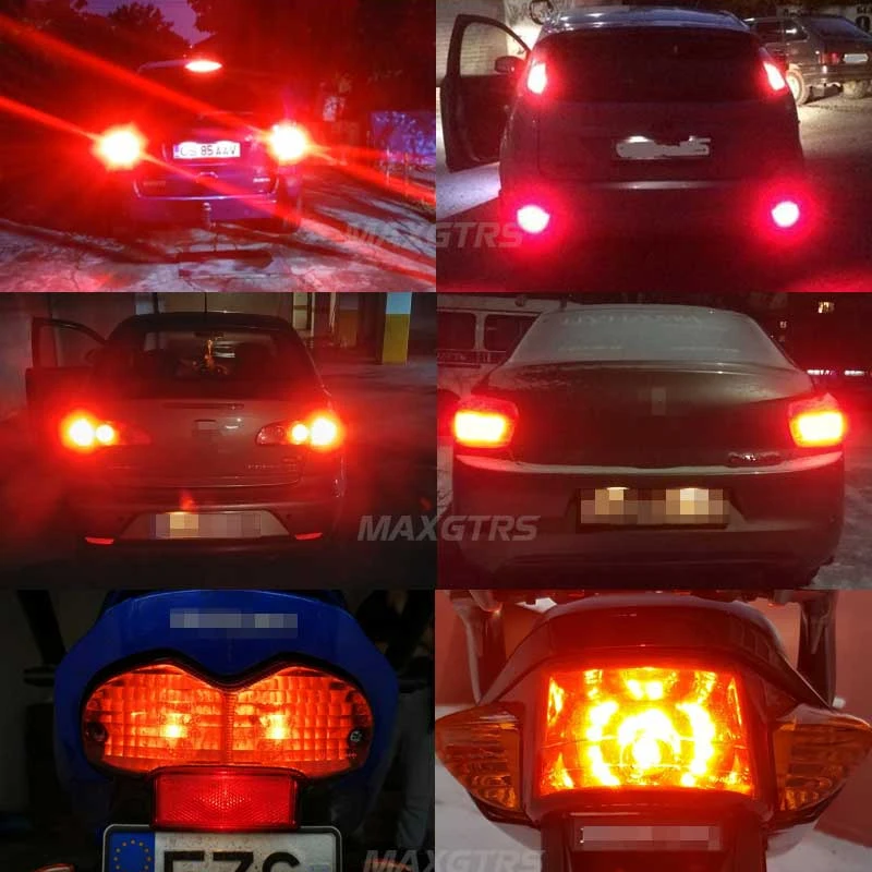 2x T20 7443 W21/5 W 580 3030 Автомобильный светодиодный фонарь заднего хода, Задний сигнал, стоп-сигнал, лампа заднего хода, автоматический сигнальный светильник поворота, белый, красный, желтый