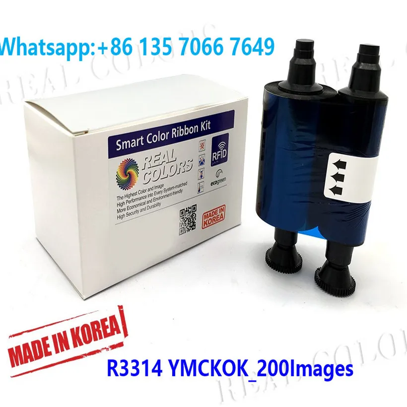 10 шт. совместимых Evolis Ribbon R3314 ymchou 200 изображений сделанных в KoreaEvolis Pebble 4 Dualys 3 Securion ID