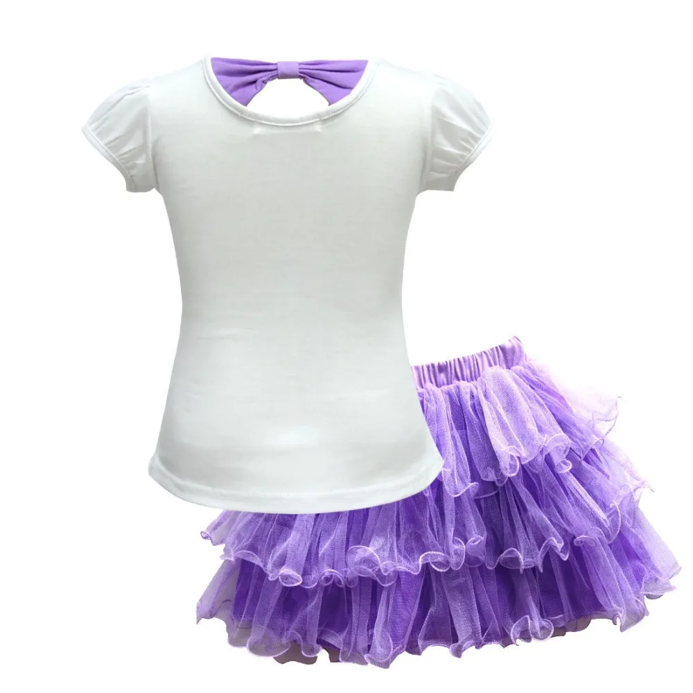 Комплекты летней детской одежды футболка с единорогом + фатиновая юбка-пачка