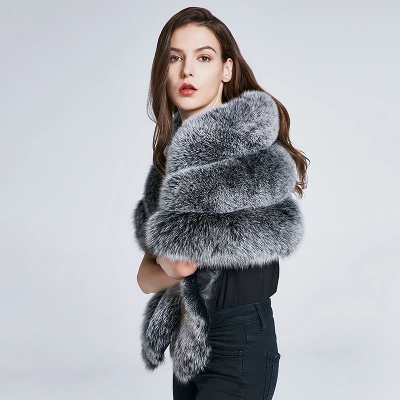 JKP N high-grade natural Fox fur real poncho fox fur shawl fashion fox fur coat  HBY-P17 enlarge