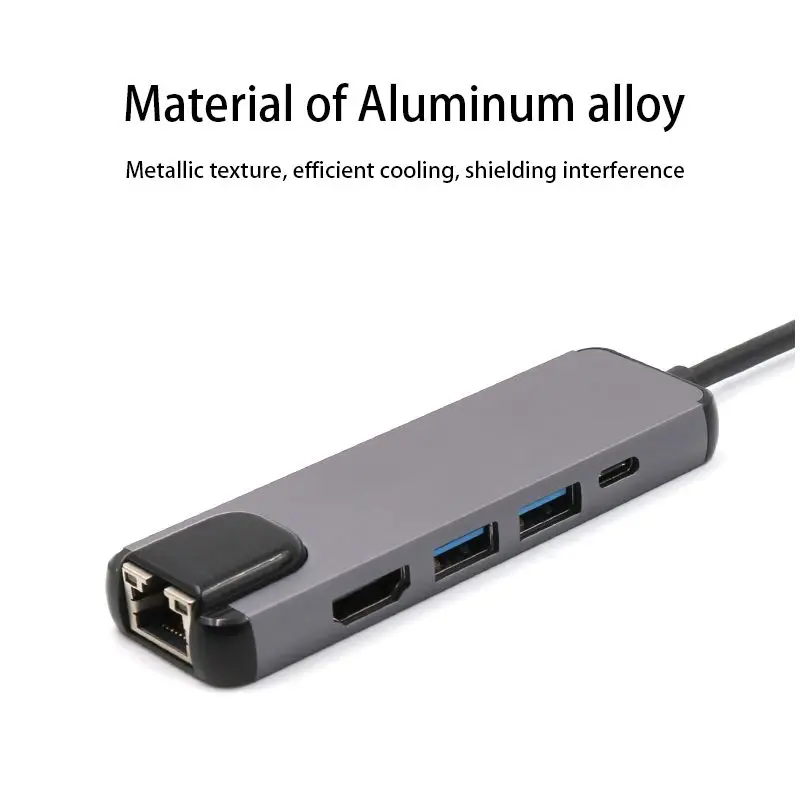 5 in 1 USB C Hub Hdmi Gigabit Ethernet Adapter for Macbook Pro Type to Rj45 Lan with USB-C Charger Port | Компьютеры и офис