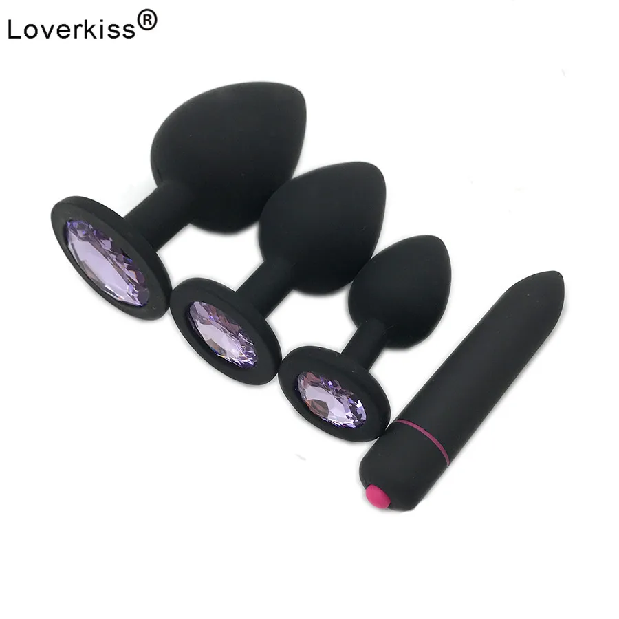Loverkiss силиконовый Анальная пробка ювелирный фаллоимитатор вибратор секс игрушки