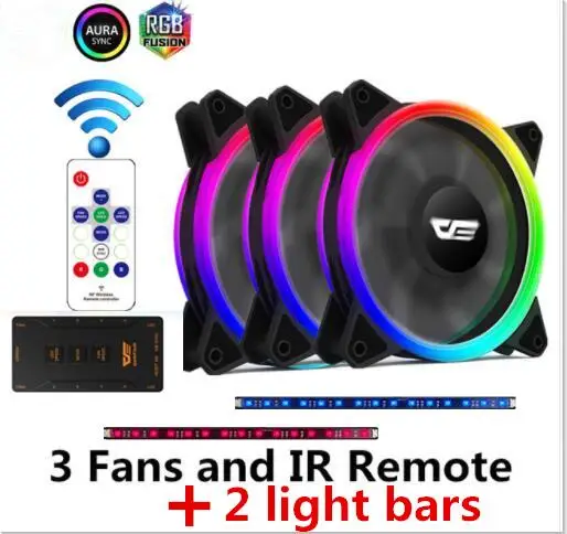 3 FAN and IR Remote Darkflash DR12-pro aura синхронизирующий компьютер чехол Вентилятор охлаждения RGB регулируемый светодиодный 120 мм ИК пульт дистанционного управления охладитель для компьютера RGB чехол вентилятор светильник - Цвет лезвия: 3 FAN and IR Remote