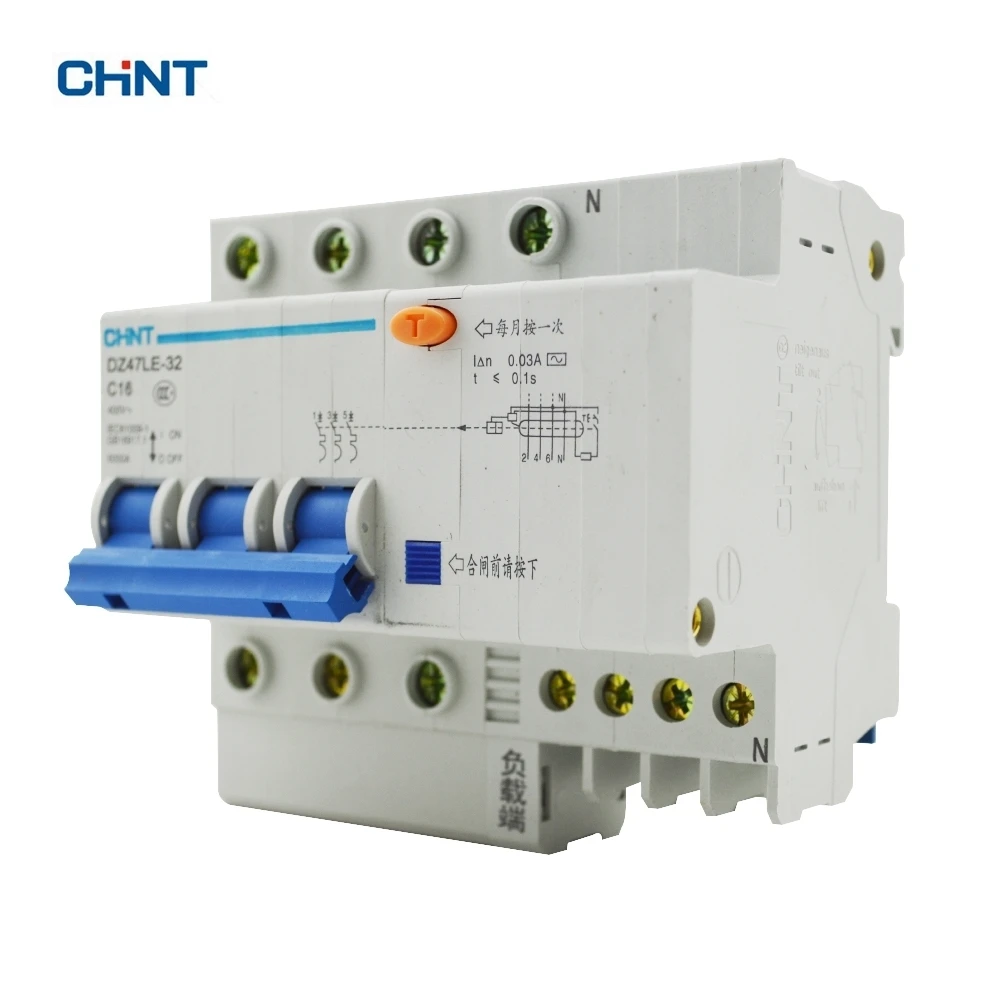 CHINT DZ47LE утечки земли 16A Мини выключатель DZ47LE-32 3P + N C16 | Обустройство дома