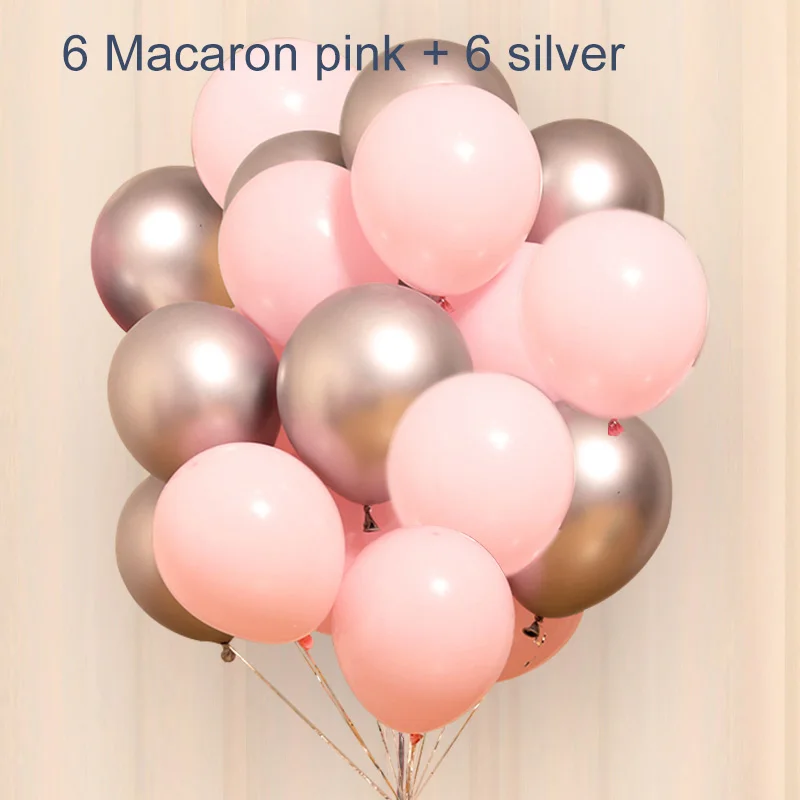 6MacaronPink-6S 10 рубиновые красные воздушные шары Свадебный декор новые металлические латексные шары хромированные металлические шары украшения для дня рождения - Цвет: 6MacaronPink-6S