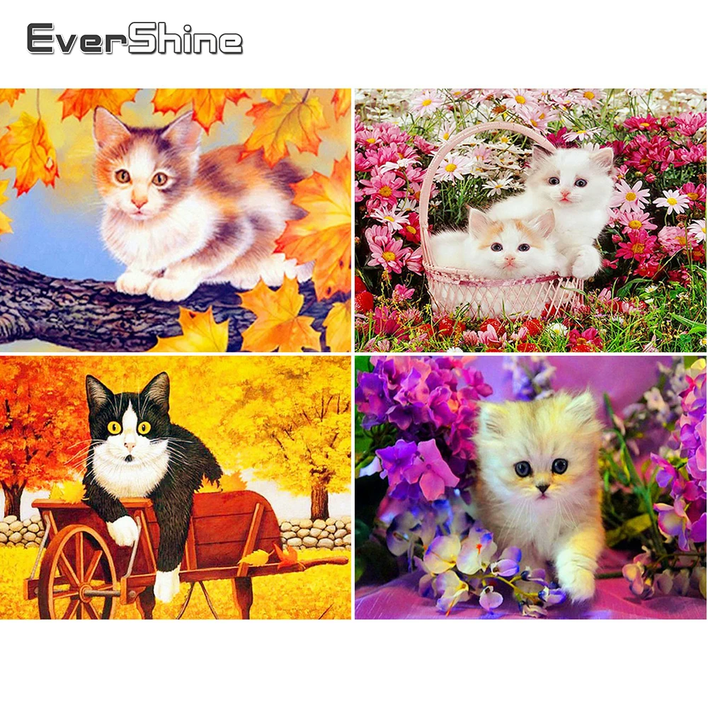 EverShine DIY Алмазная Вышивка Полный дисплей мозаика с изображениями животных