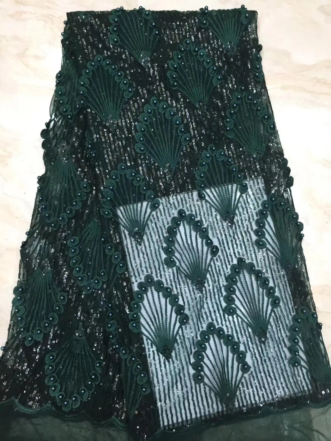 2019 камень в виде бисера кружево Африканский изумрудно зеленое на шнуровке ткань