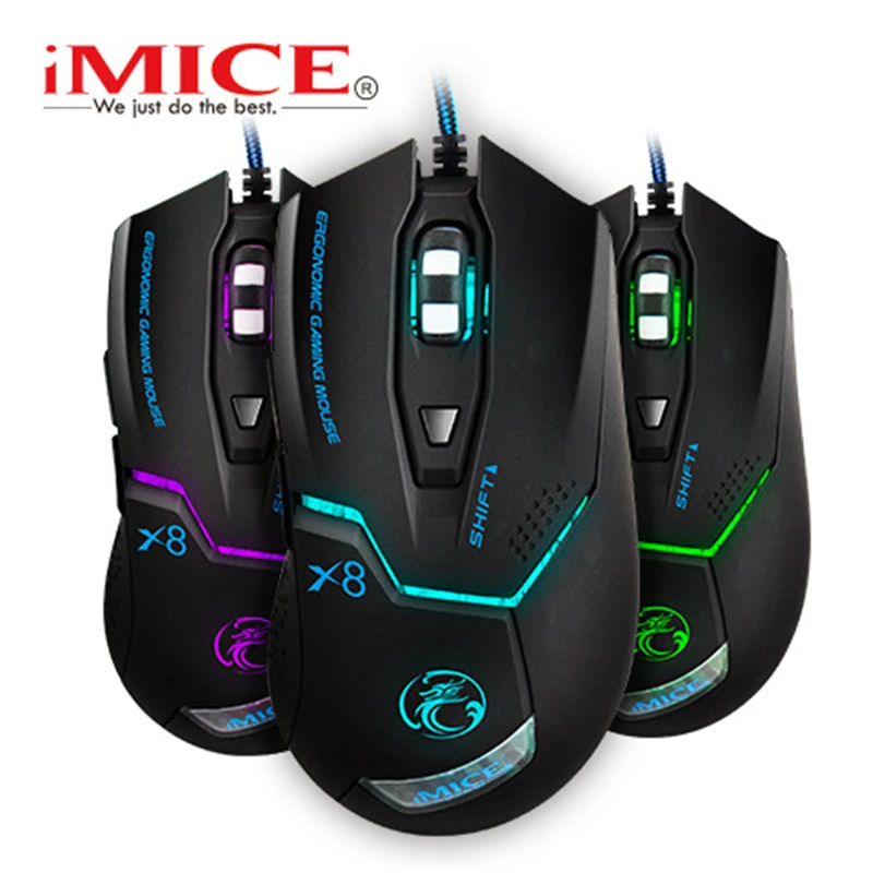 IMICE X8 игровая мышь проводная USB ноутбук геймер Электрический механический CF