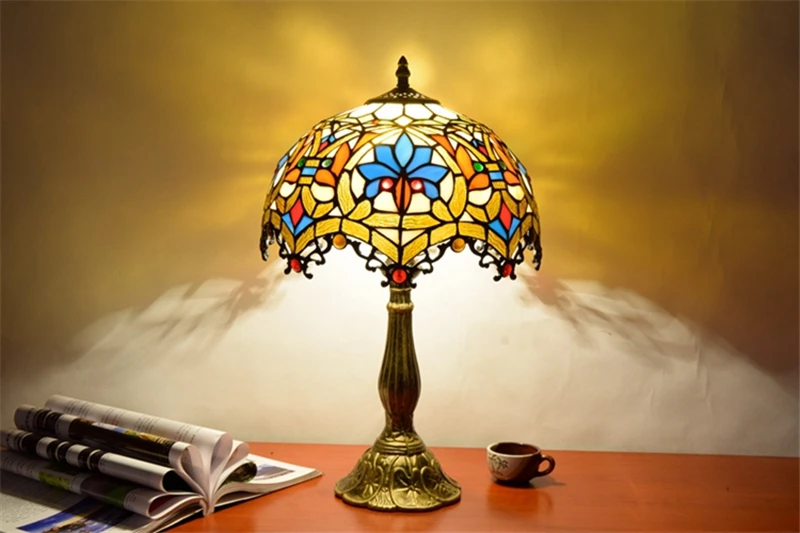 Antique byed art light handmade creative glass mosaic light bar cabinet bedside cashier mediterranean lamps