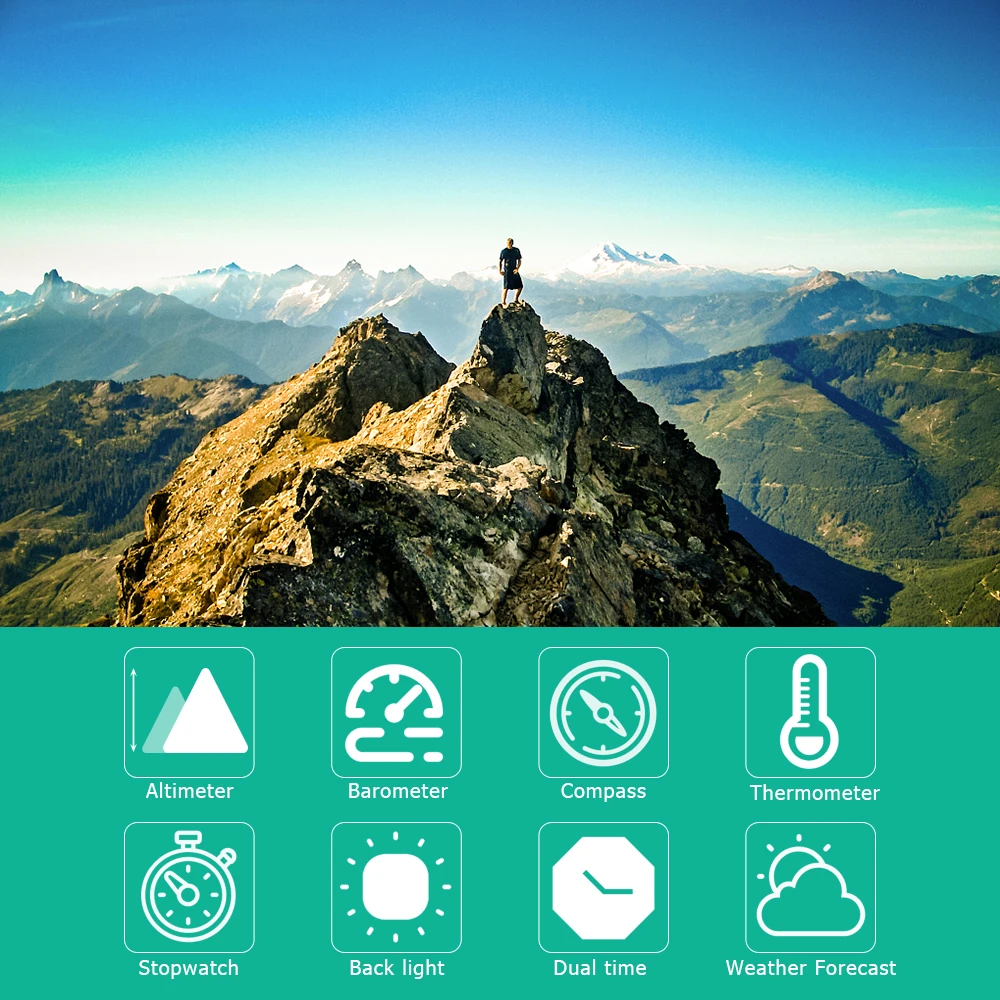 SPOVAN цифровые часы высотомер барометр термометр высота умные компас спорт