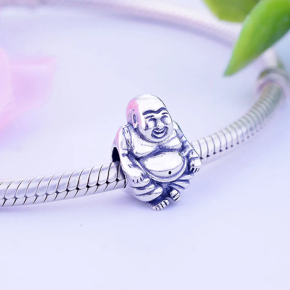 DIY бусины ремесло Аутентичные 925 Стерлингового Серебра Талисманы Будда Fit Pandora Подвески Браслет Модные ювелирные изделия для женщин Подарки