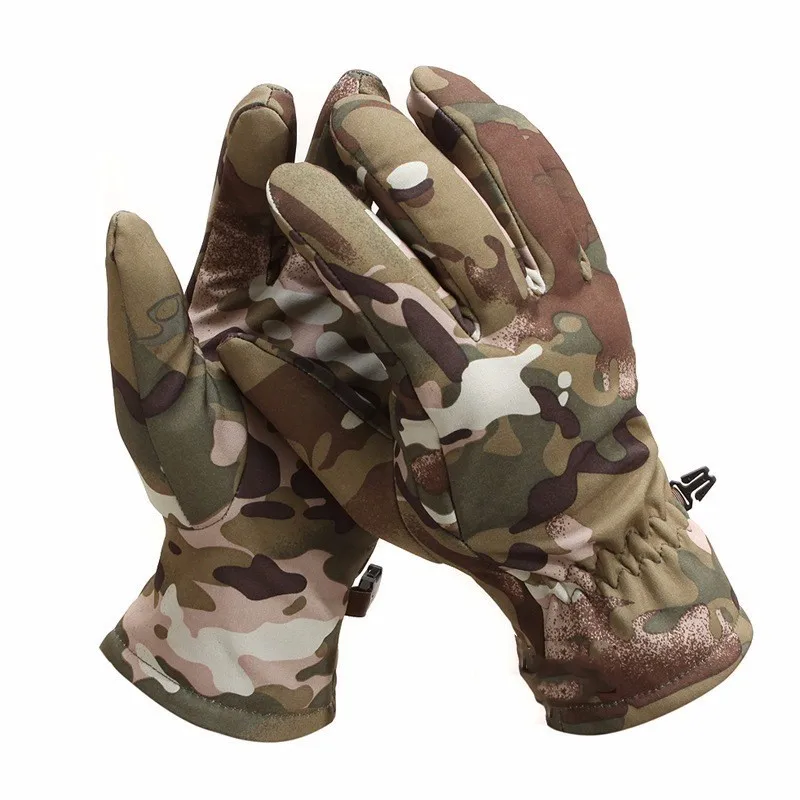 

2 pair Tactical Camouflage Shark Skin Soft Shell Gloves Full Fingers Outdoor Camping Hiking Sports Cycling Running Mittens