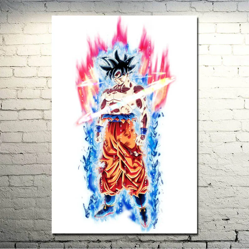 Драконий шар Z-Goku боевое японское аниме Искусство Шелковый Холст плакат 13x20 32x48 дюймов настенные картины(нажмите, чтобы увидеть больше)-006 - Цвет: click