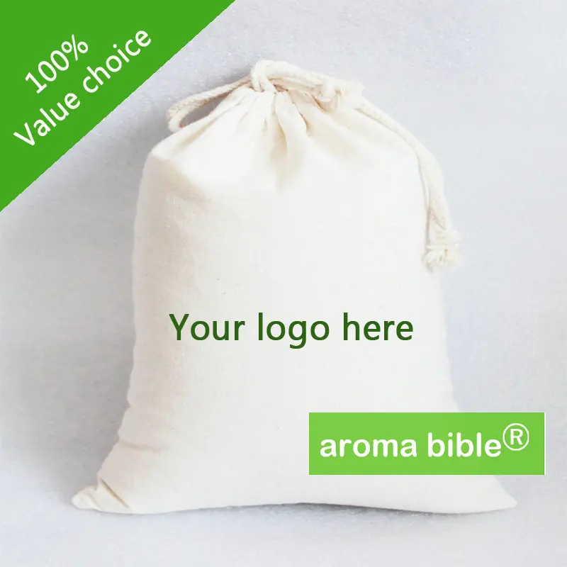 

2000 PCS/Lot W13*H17CM Custom Made Cotton Drawstring Gift bags With One color Logo