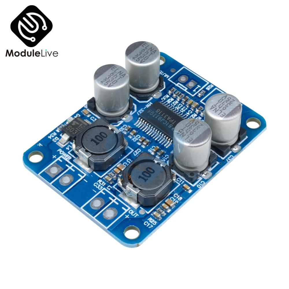 

DC 12V-24V TPA3118 60W моно цифровой аудио усилитель мощности плата Amp модуль
