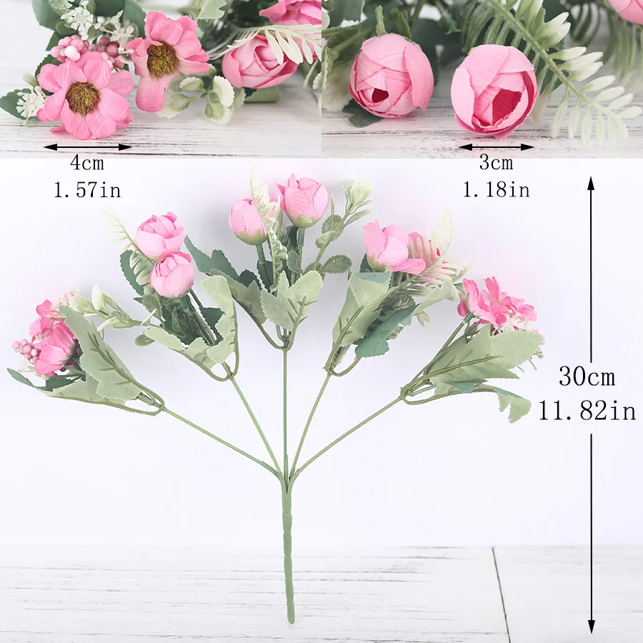 10 голов искусственные розы маленькие цветы букет шелковые свадебное украшение