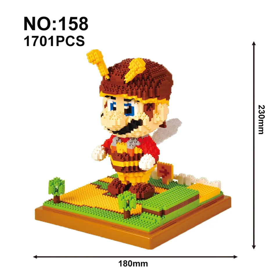 Mario158 No Box Модель строительных блоков серии Mario Bros Yoshi мультфильм juguetes Аниме фигурки собранные мини-кирпичные Развивающие игрушки для детей - Цвет: Mario158 No Box