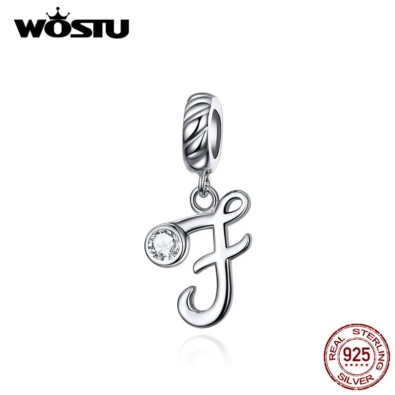 Женские Подвески с буквенным алфавитом WOSTU из стерлингового серебра 925 пробы