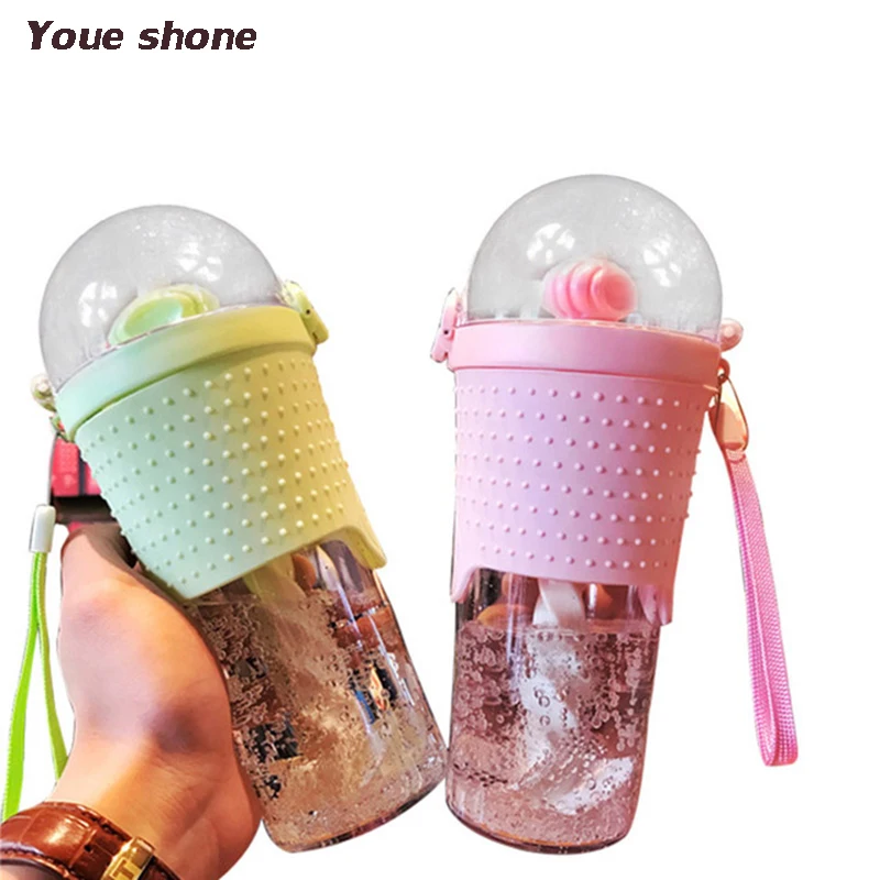 500 мл бутылка для воды с каплей Для женщин Повседневное Пластик шейкер