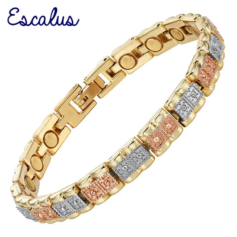 Женский браслет на магнитной застежке Escalus 3 цвета золотистого для девушек|girls