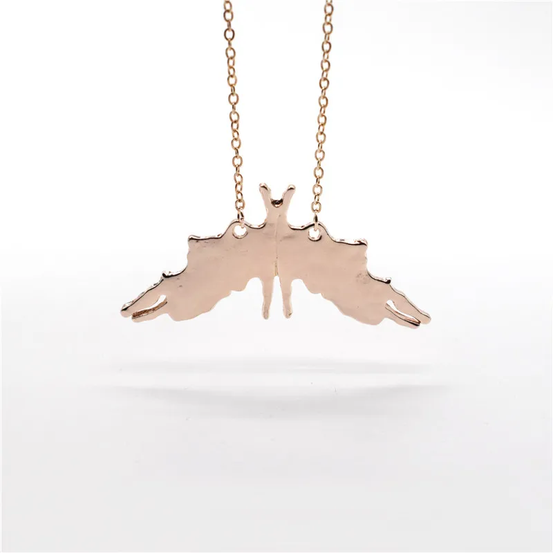 Покрытие из розового золота Elfin Rorschach инкболт тестовая карточка, ожерелье, подарок на выпускной, научное ювелирное изделие, Psychology ювелирное изделие - Окраска металла: Покрытие из розового золота