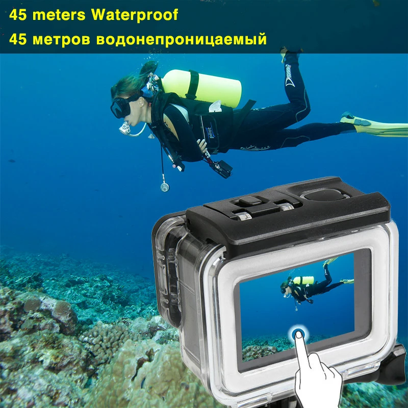 Tekcam Touchable 45M водонепроницаемый чехол Дайвинг фильтр Корпус для Gopro аксессуары Hero 7