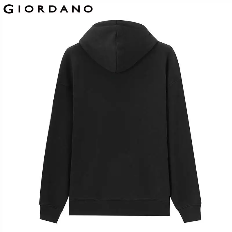 Giordano женская свободная толстовка с капюшоном капюшон на шнурке имеется два
