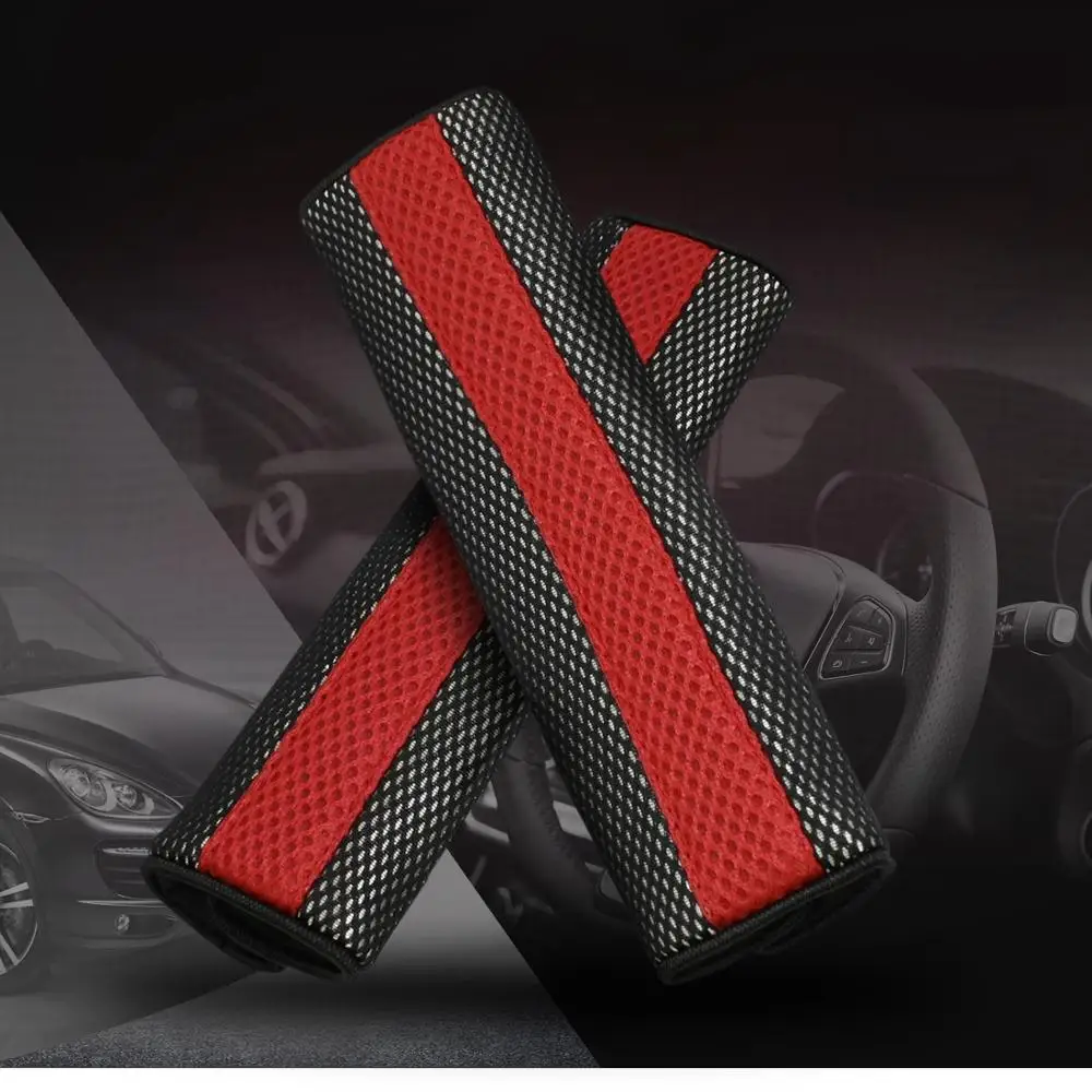 Двигателя съемная застежка красный черный ремней безопасности обложка Pad пара