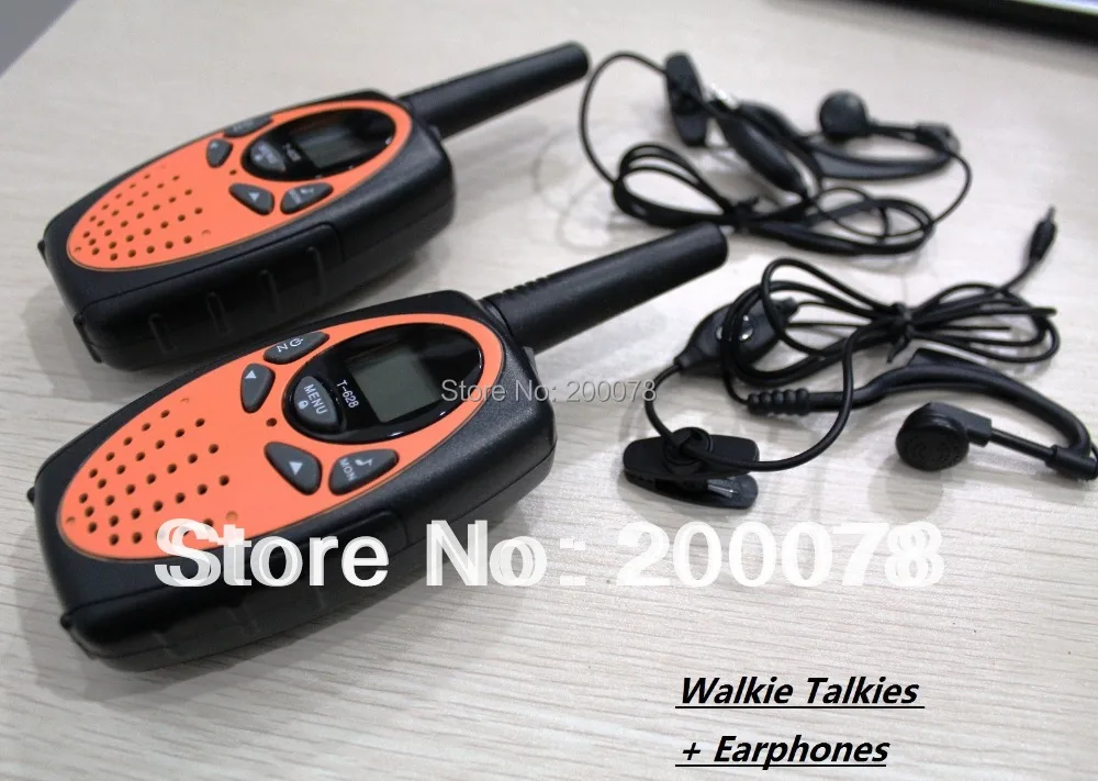 Walkie talkie portátil T628, 1w, naranja, largo alcance, PMR446, cb, uhf, ham, transmisor de radio fm para restaurante con auriculares