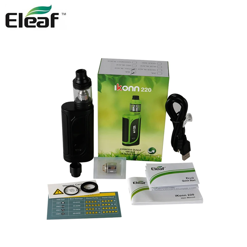 Оригинальный комплект Eleaf iKonn 220 Вт с атомайзером ELLO 4 мл/2 мл + HW3/HW4 для электронной